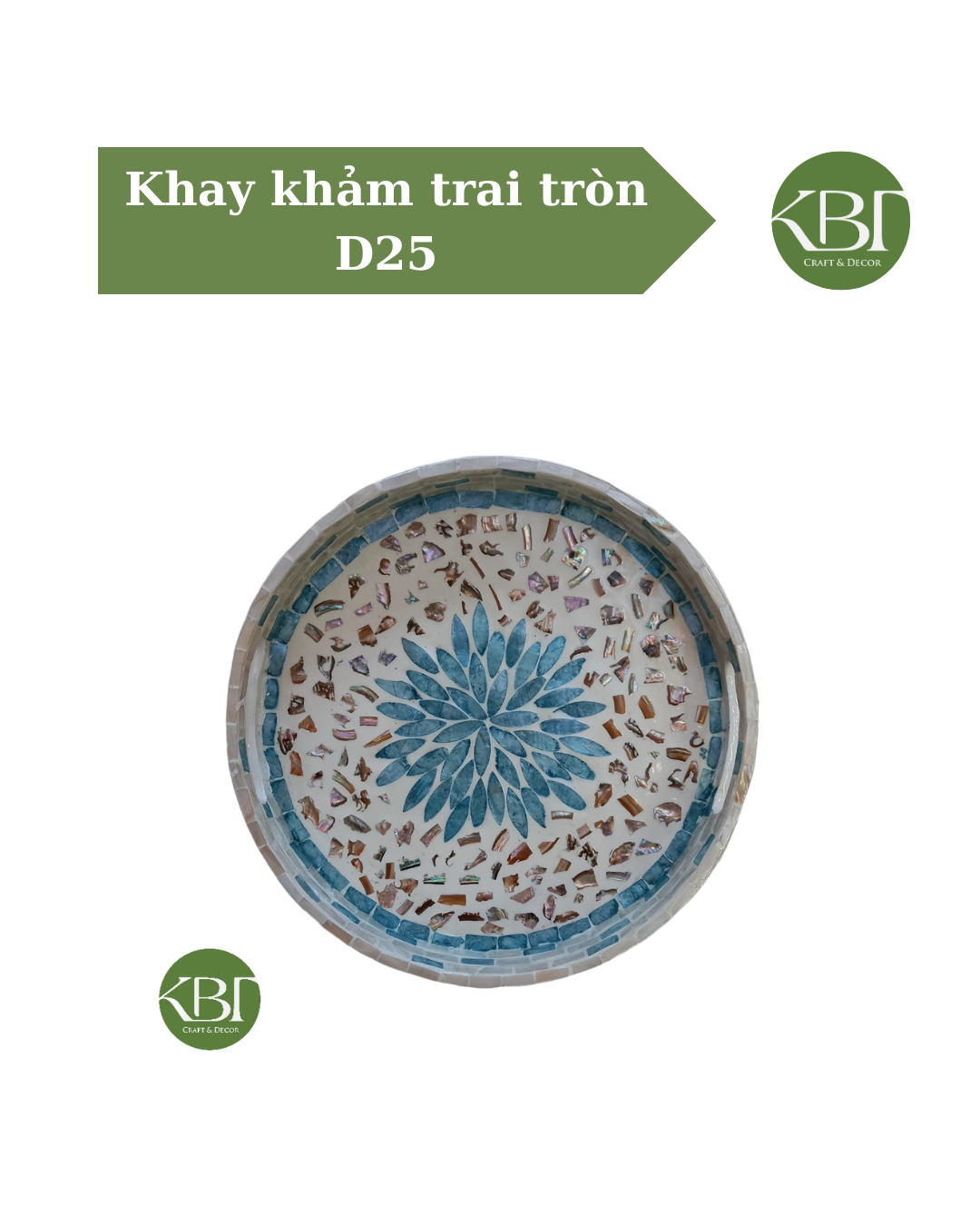 Khay khảm trai tròn D25