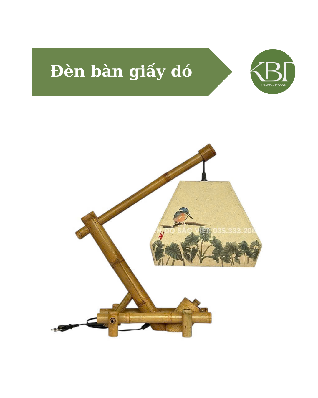 Đèn bàn giấy dó