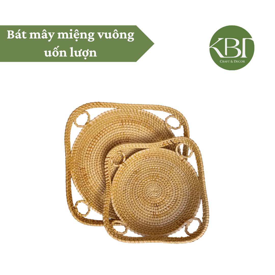 Bát mây miệng vuông uốn lượn