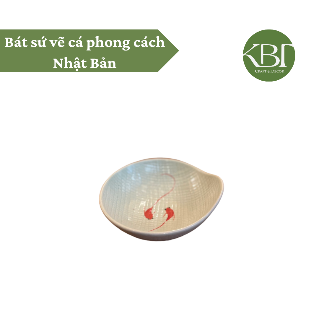 Bát sứ vẽ cá phong cách Nhật Bản
