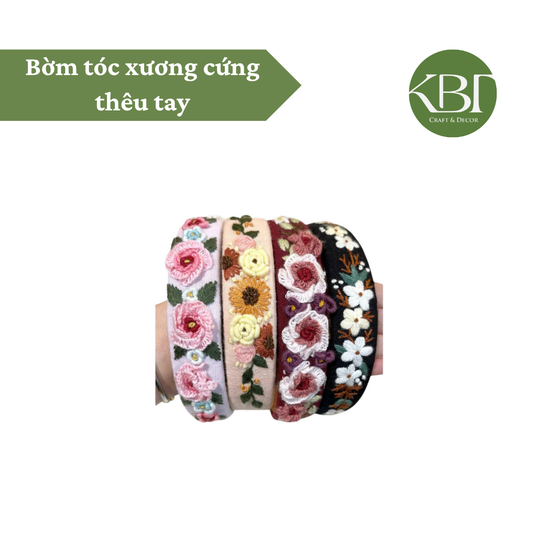 Stiff Hand-embroidered Headband