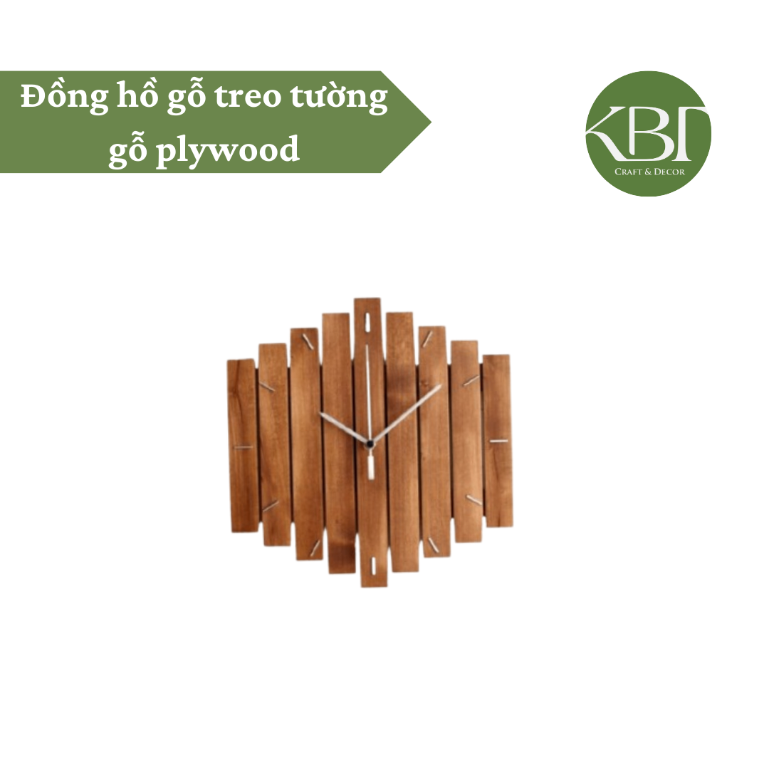 Đồng hồ gỗ treo tường gỗ plywood