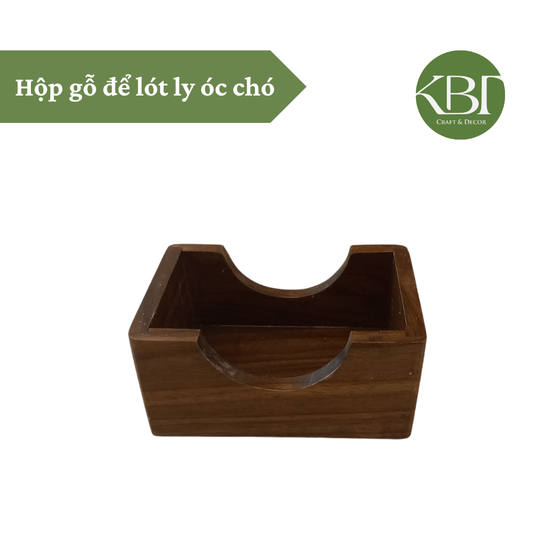 Hộp gỗ để lót ly óc chó