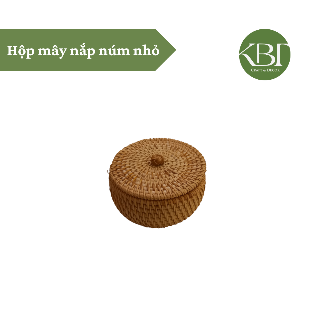 Hộp mây nắp núm nhỏ