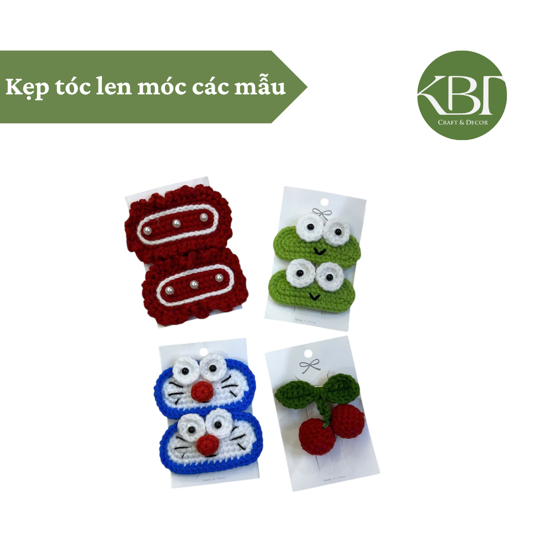 Kẹp tóc len móc các mẫu