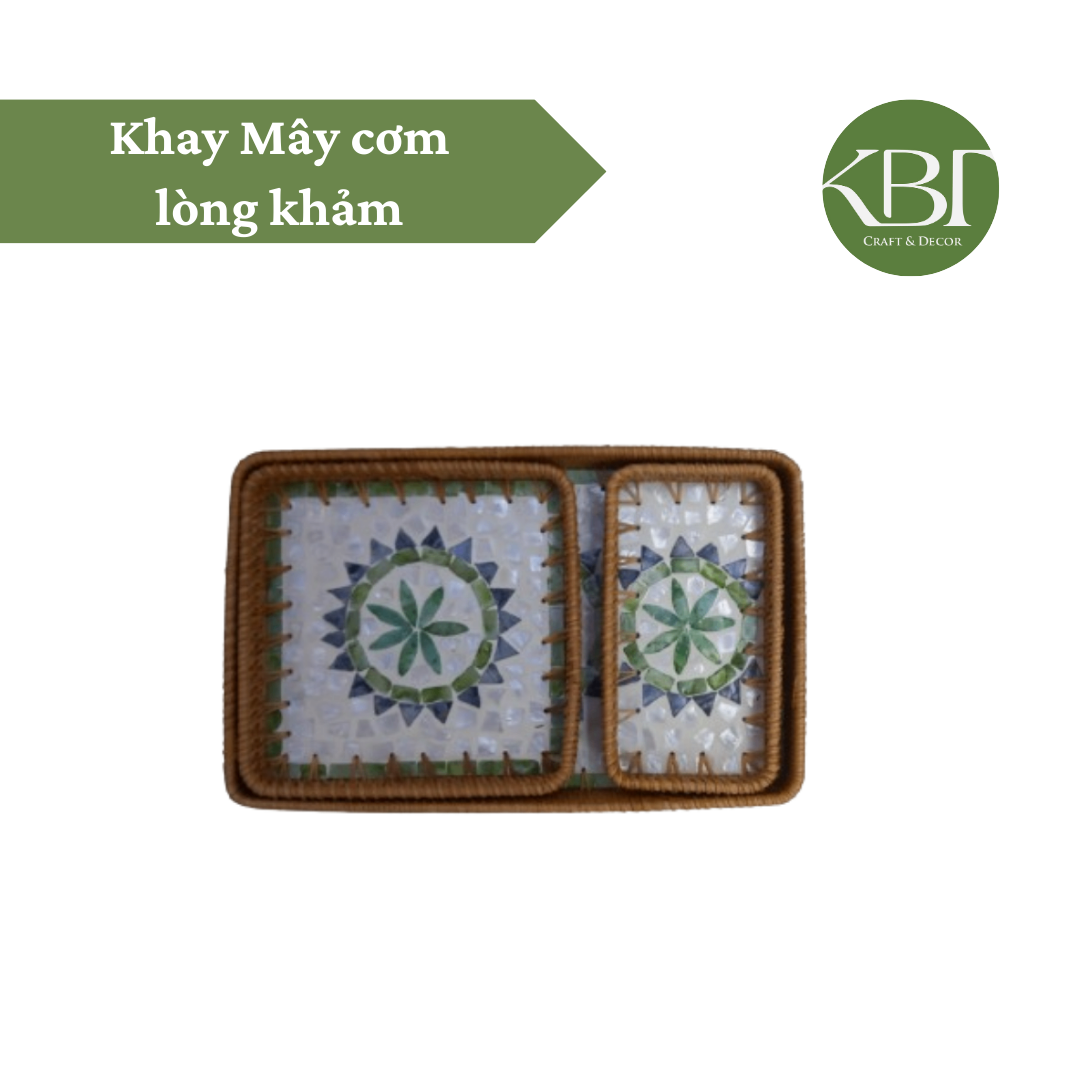 Khay Mây cơm lòng khảm