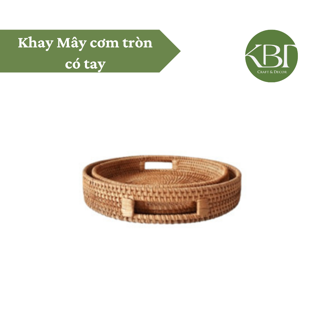 Khay Mây cơm tròn có tay