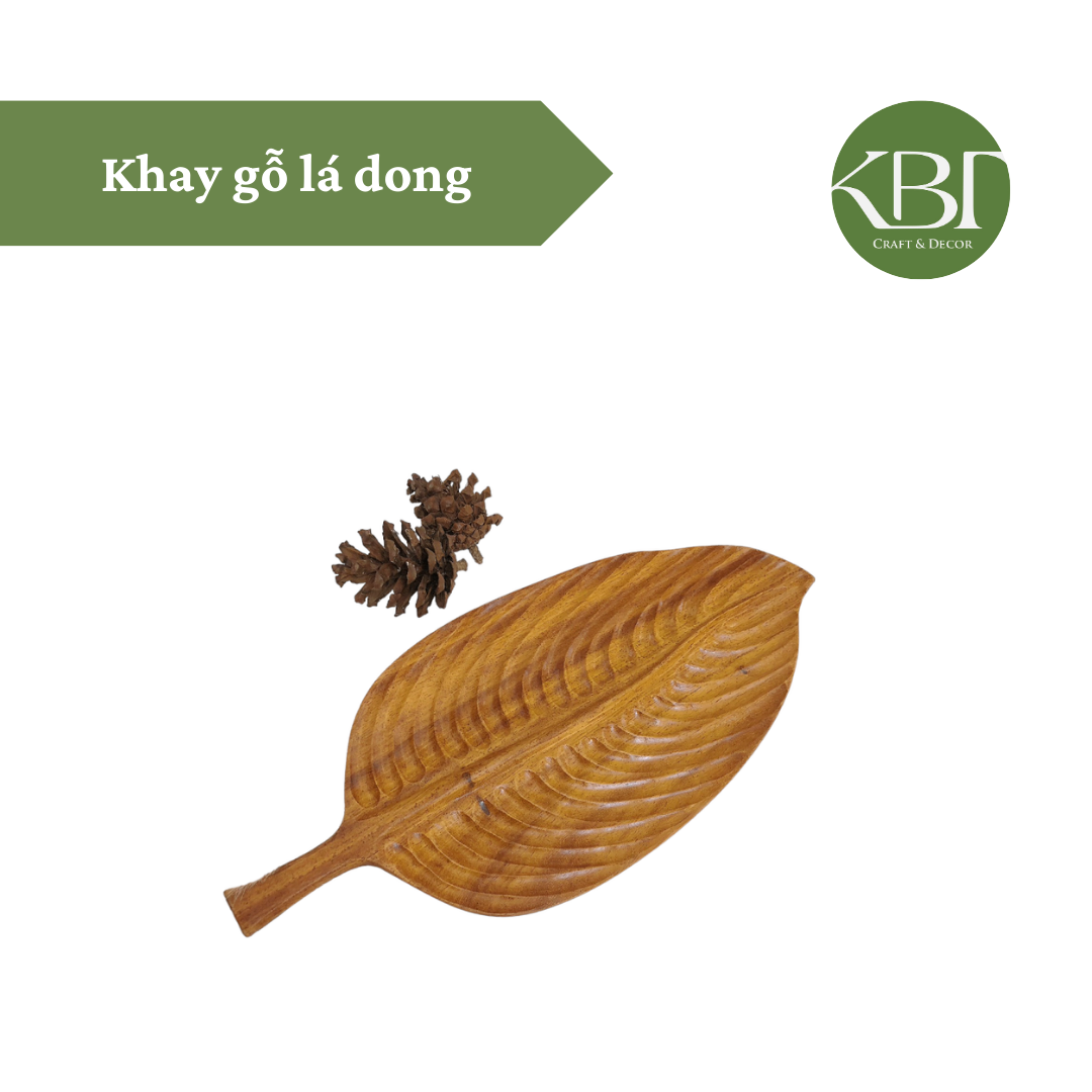 Khay gỗ lá dong