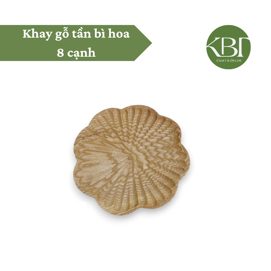 Khay gỗ tần bì hoa 8 cạnh