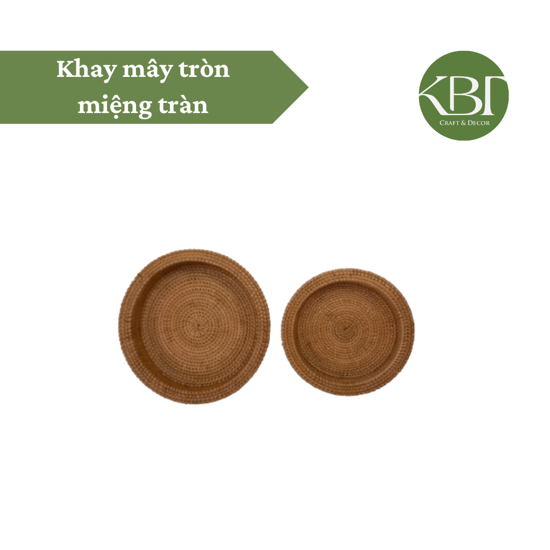 Khay mây tròn miệng tràn