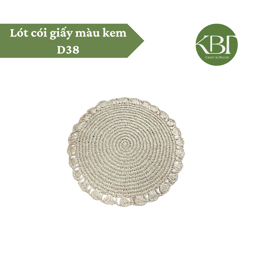 Lót cói giấy màu kem D38
