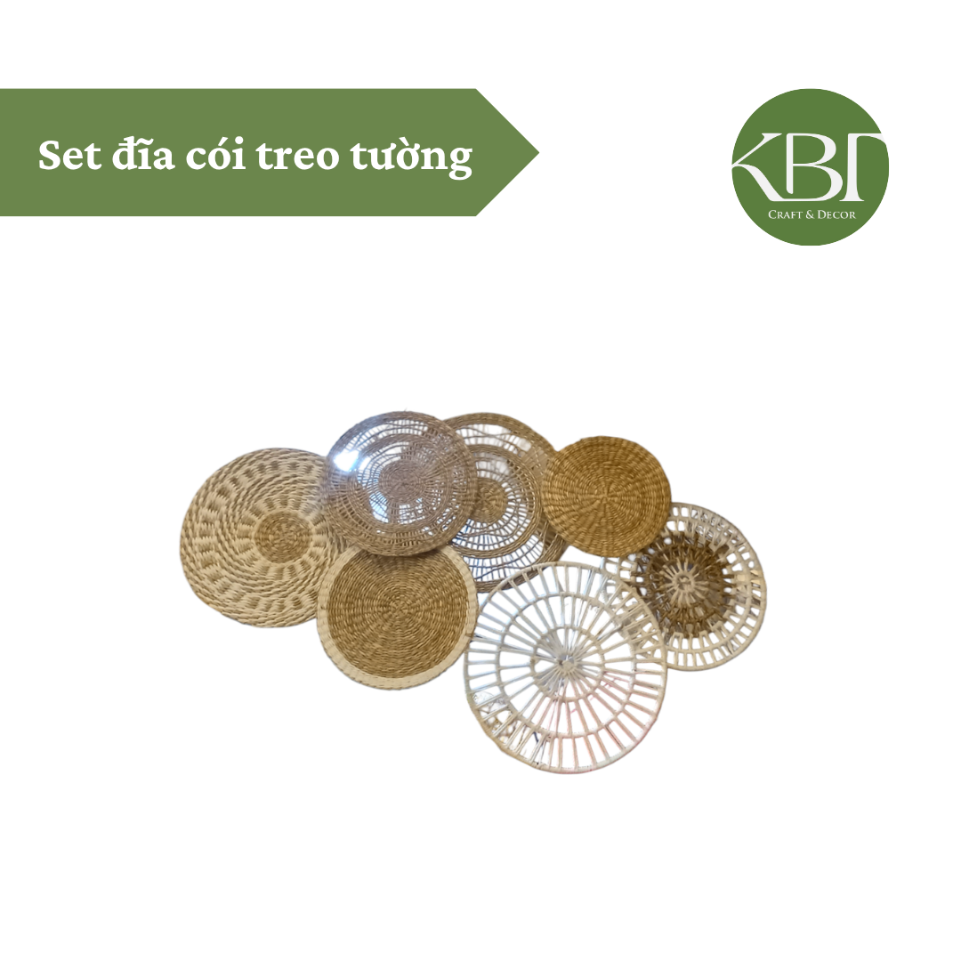 Set đĩa cói treo tường