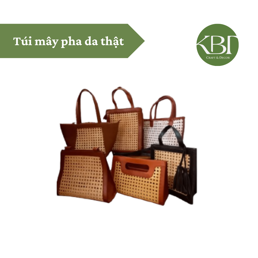 Túi mây pha da thật