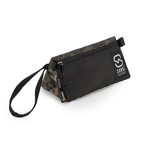 Túi Phụ Kiện SONOZ LA TROUSSE CAMODIGITALGREEN0317 / Đen phối xanh rằn ri