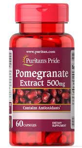 Puritan's Pride Pomegranate 500mg chống nắng nội sinh, trắng da (60v)