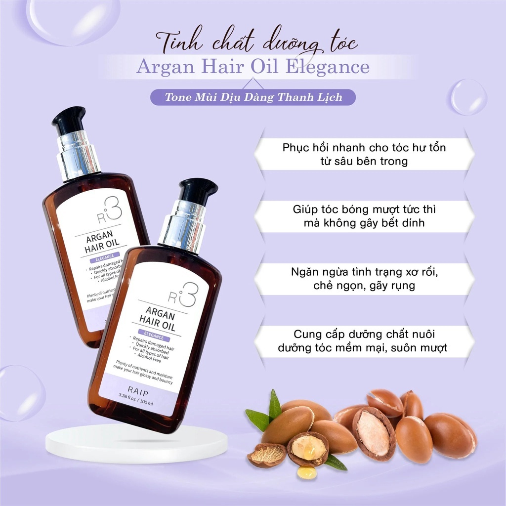 Tinh dầu dưỡng tóc Raip R3 Argan Hair Oil