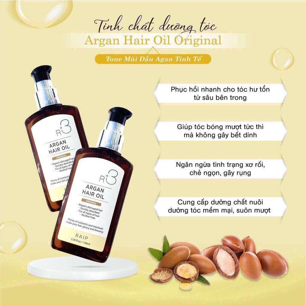 Tinh dầu dưỡng tóc Raip R3 Argan Hair Oil