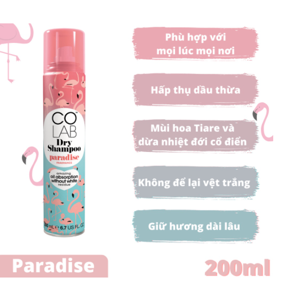 Dầu Gội Khô COLAB DRY SHAMPOO 200ML