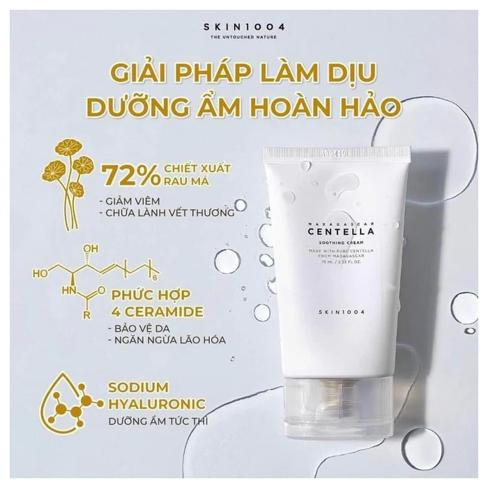 Kem dưỡng rau má phục hồi da Skin1004 Madagascar Centella Cream/ Soothing Cream