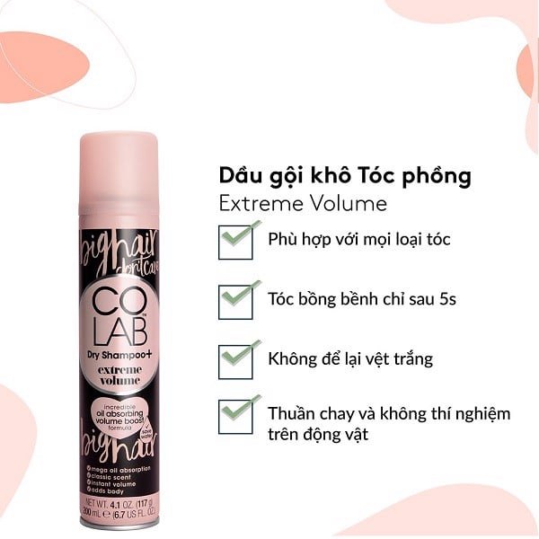 Dầu Gội Khô COLAB DRY SHAMPOO 200ML