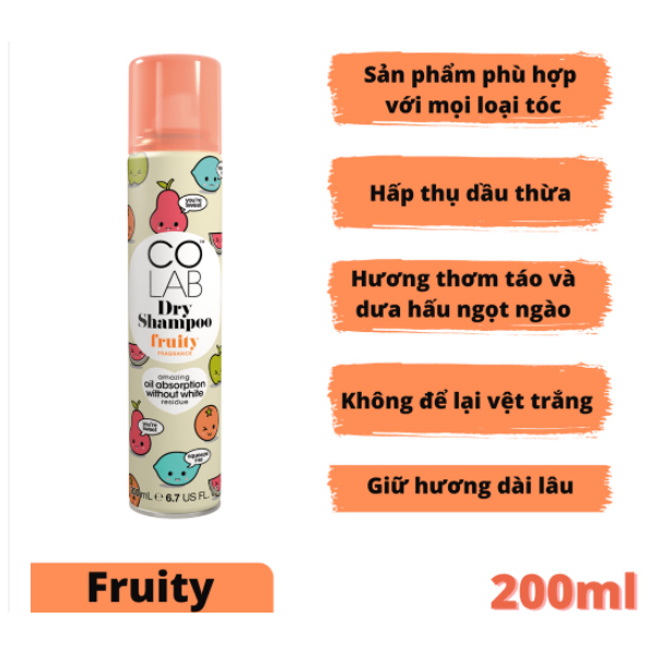 Dầu Gội Khô COLAB DRY SHAMPOO 200ML