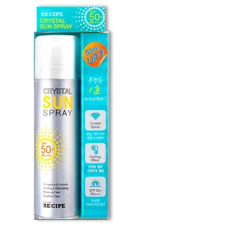 XỊT CHỐNG NẮNG "RECIPE CRYSTAL SUN SPRAY SPF 50 + PA+++