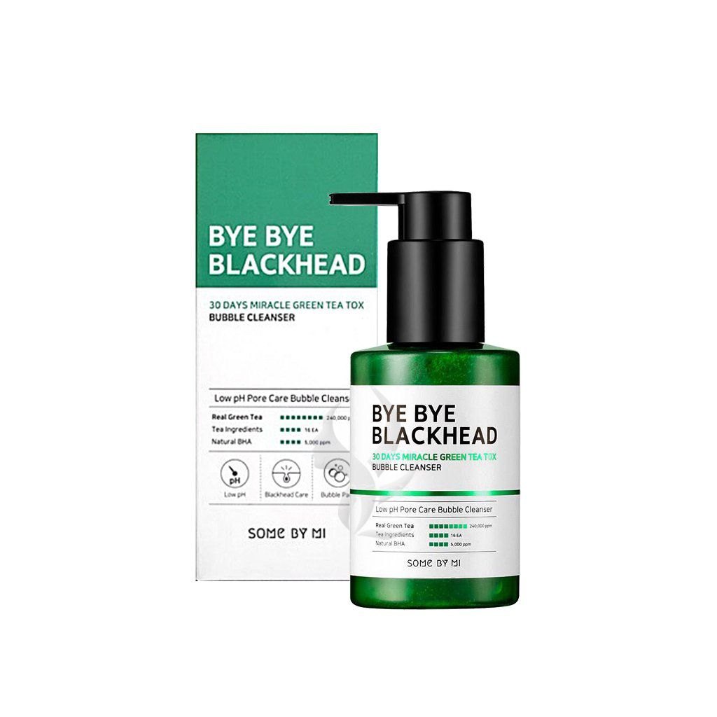 Sữa rửa mặt SOME BY MI Bye Bye Blackhead 30 Days Miracle Green Tea Tox Bubble Cleanser 120g