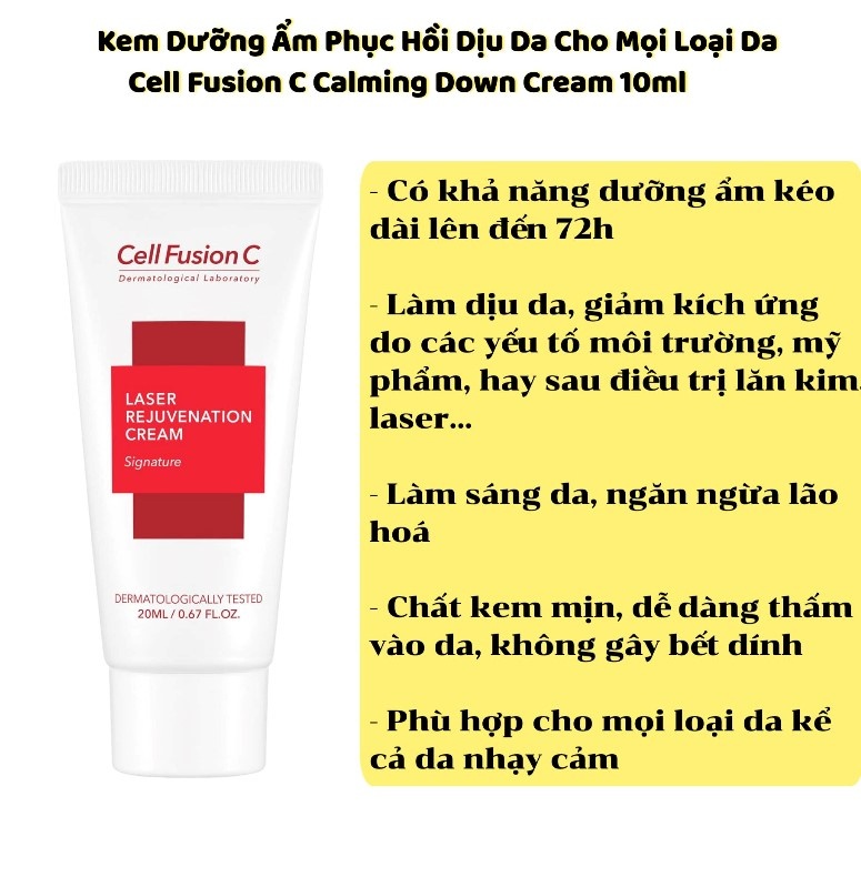 Kem Cell Fusion C Laser Rejuvenation Cream dưỡng ẩm phục hồi tái tạo da mini 10ml