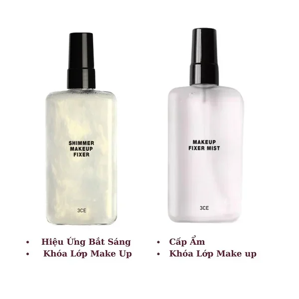 Xịt Khoáng 3CE SHIMMER MAKEUP FIXER