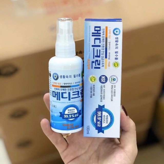 Xịt Khử trùng và Diệt Khuẩn ECOVILLE MEDICLEAN 100ml - Hàn Quốc.