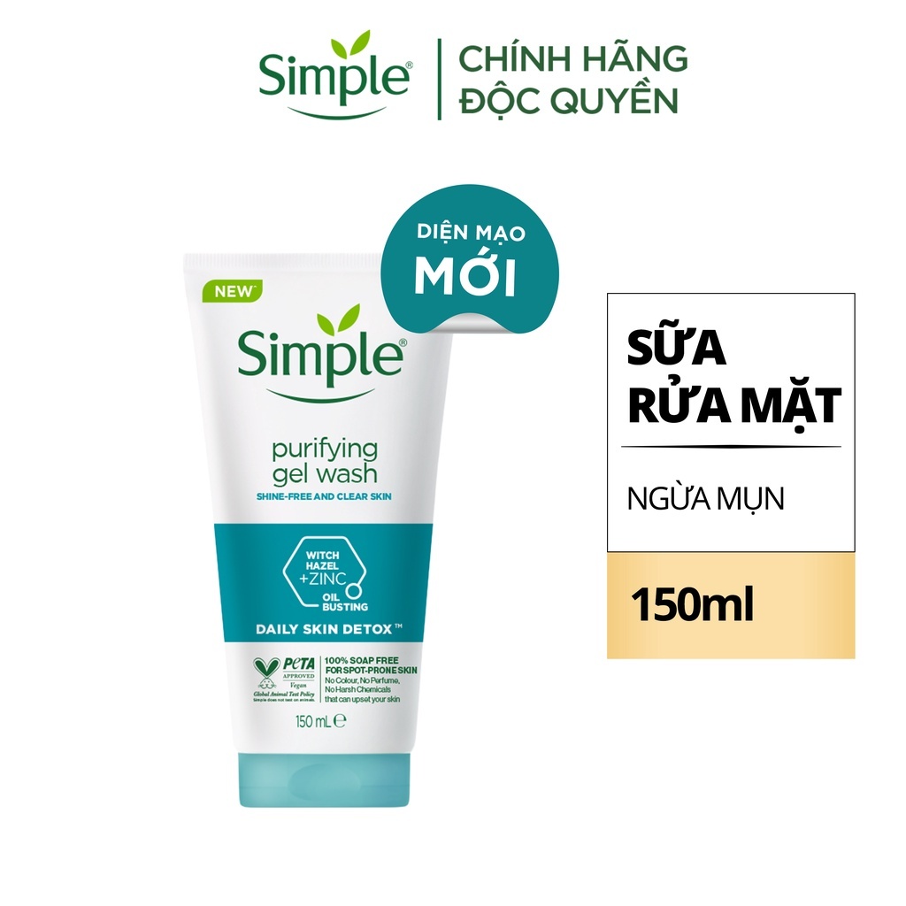 Sữa Rửa Mặt Simple Refreshing Facial Wash150ml - NGỪA MỤN - PURIFYING