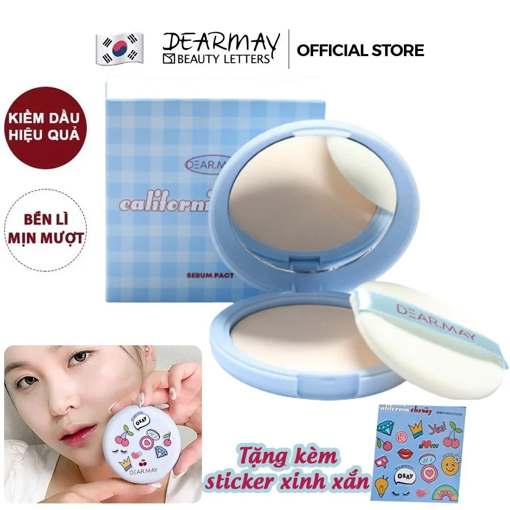 Phấn Phủ Dạng Nén Kiềm Dầu Dearmay California Cherry Sebum Pact 12g