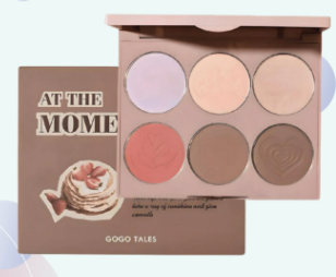 Bảng phần 6 ô 3in1 mắt, má, tạo khối GOGO TALES Nude light shadow highlight contouring disc