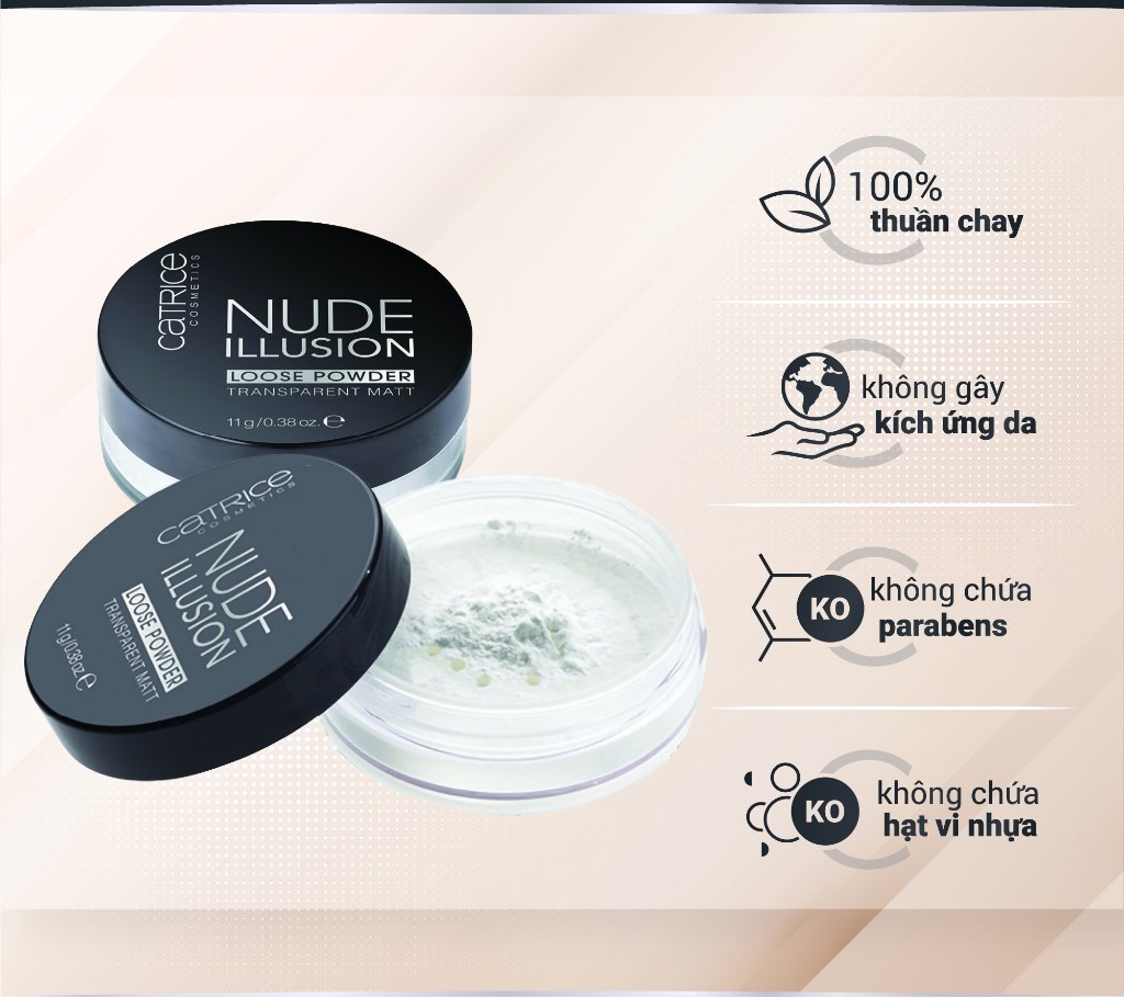 Phấn Phủ bột Catrice Nude Illusion Loose Powder Transparent Matt