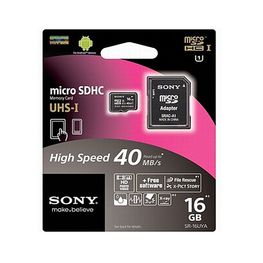 The nho MicroSDHC Sony 16GB Class 10