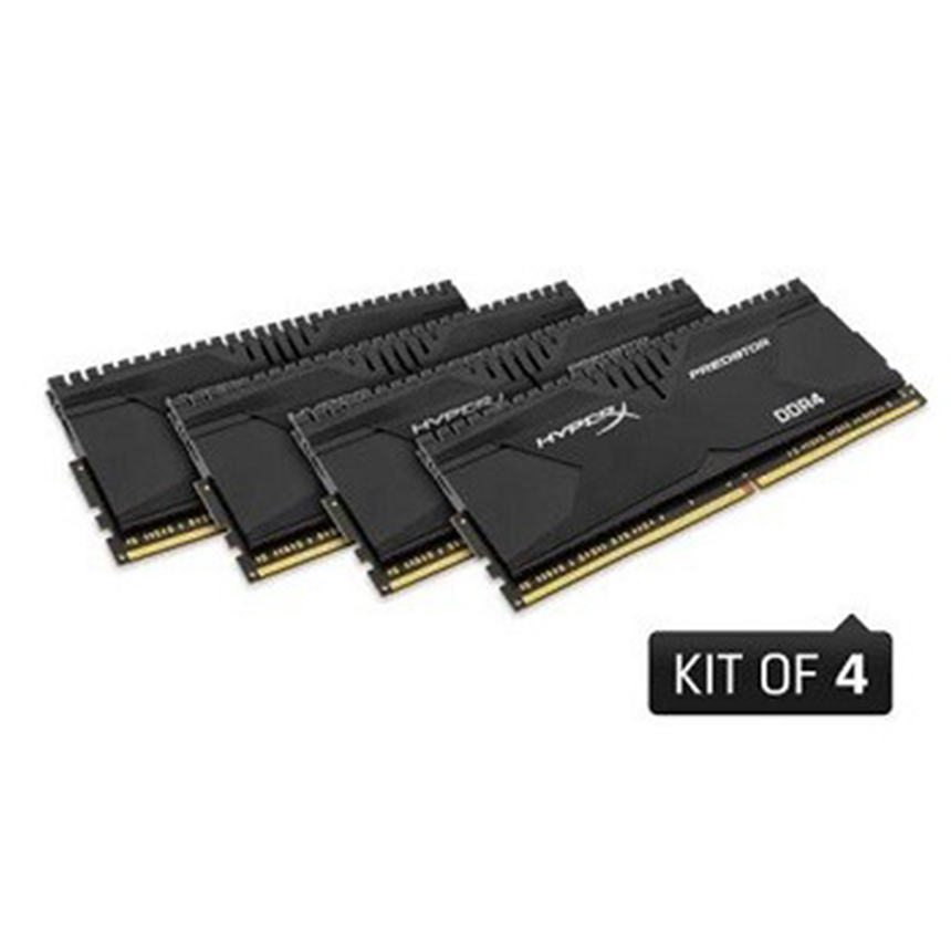 Kingston 16GB 2400 DDR4 CL12 DIMM (Kit of 4) XMP HyperX Predator (HX424C12PBK4/16)