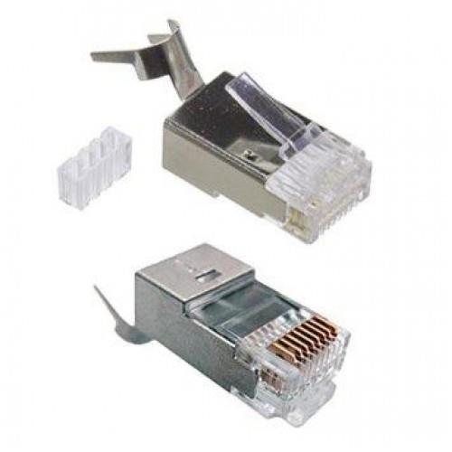 Modular plug RJ45 CAT.6 S-FTP - shielded boc kim loai chong nhieu, dau RJ45 gom 2 thanh phan ghep lai