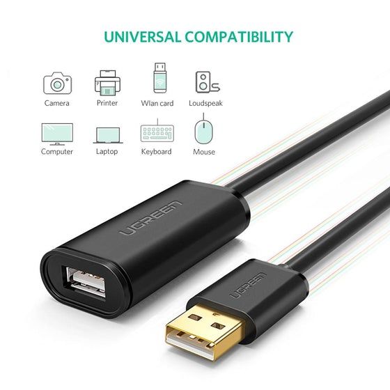 Cap USB 2.0 Noi Dai 10M Ugreen 10321 Co Chip Khuech Dai Cao Cap