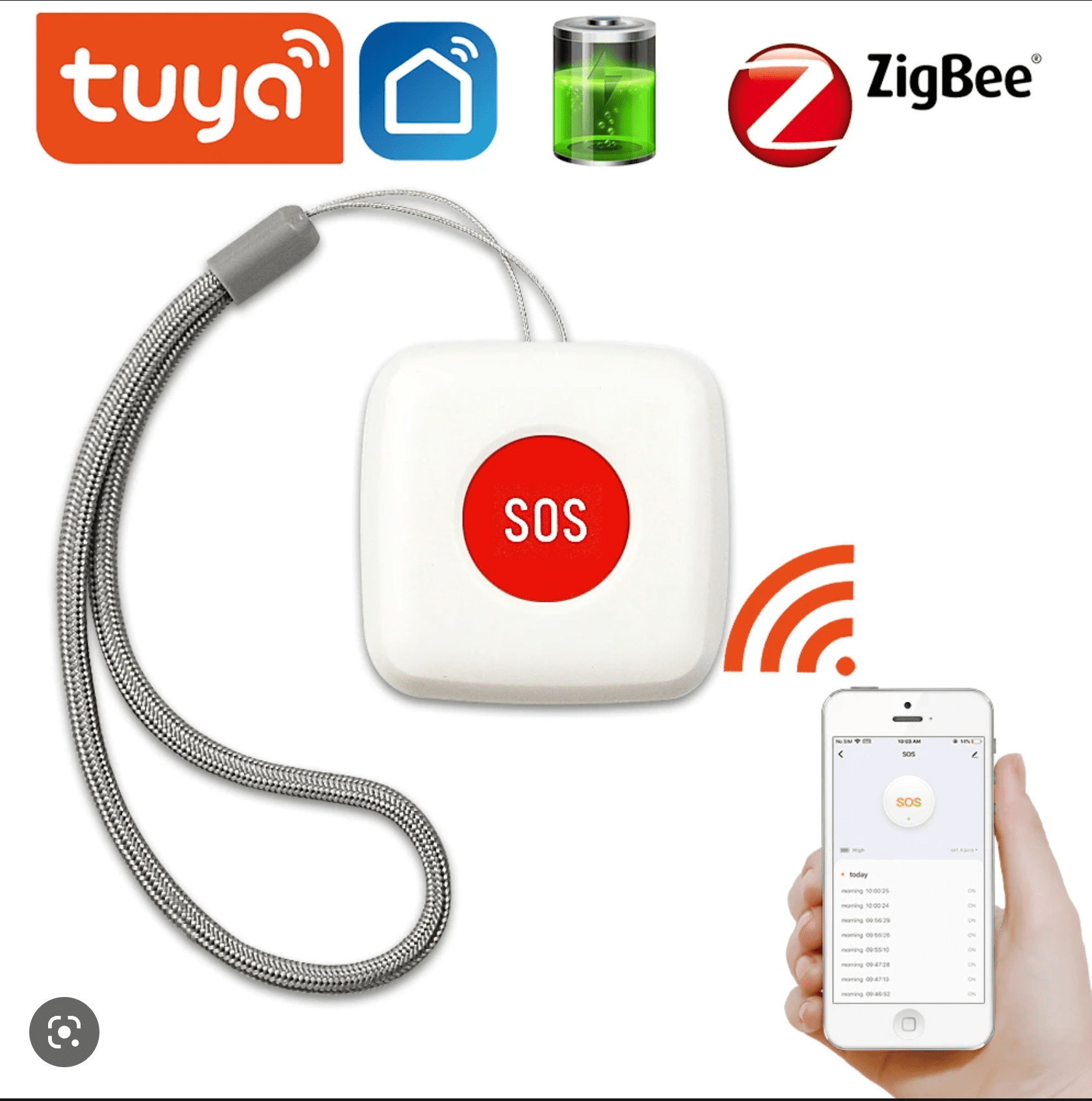 Nút nhấn SOS Zigbee Tuya Smarthome Nut nhan SOS Zigbee Tuya Smarthome