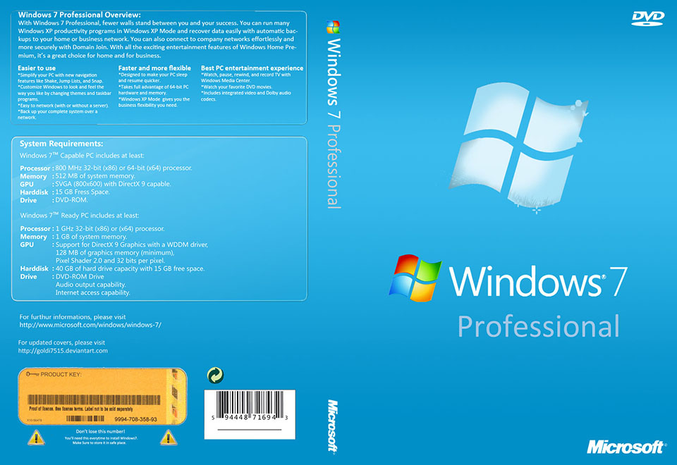 windows 7 pro 64bit