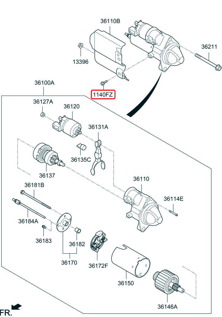 Rơ le đề chính hãng HYUNDAI KIA | 361203NFA0 tại HCM