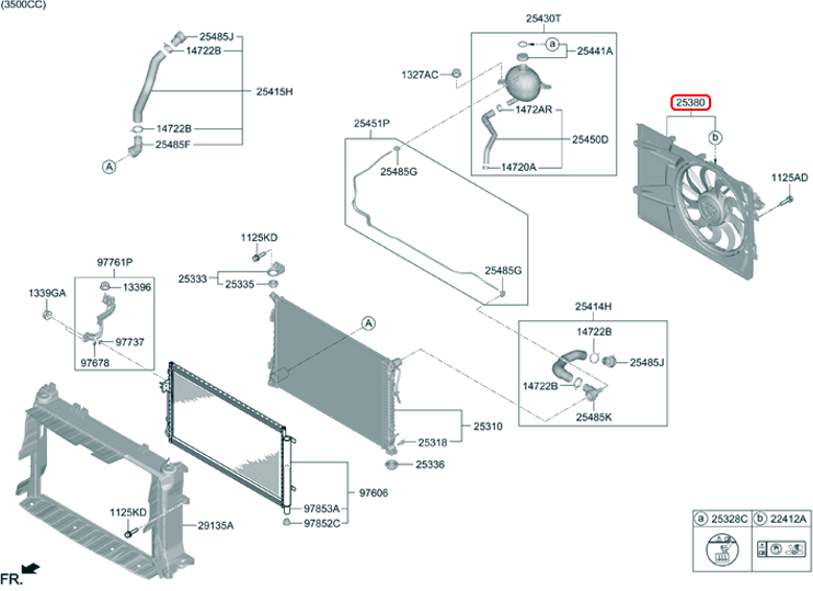 Quạt két nước chính hãng HYUNDAI KIA | 25380R0100 tại HCM