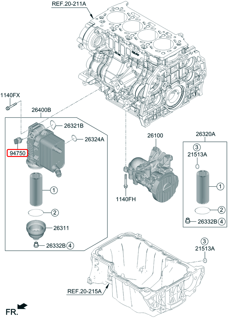 Cảm biến báo nhớt chính hãng HYUNDAI KIA | 947502M454 tại HCM