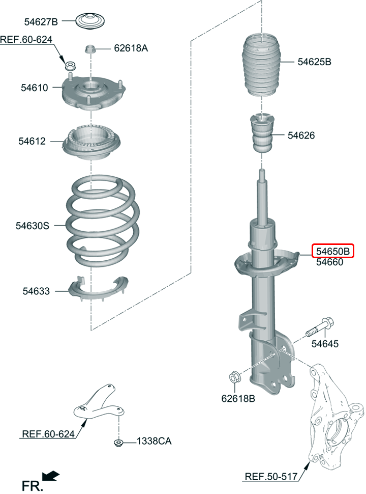 Nhún trước chính hãng HYUNDAI KIA LH | 54650R0051 tại HCM