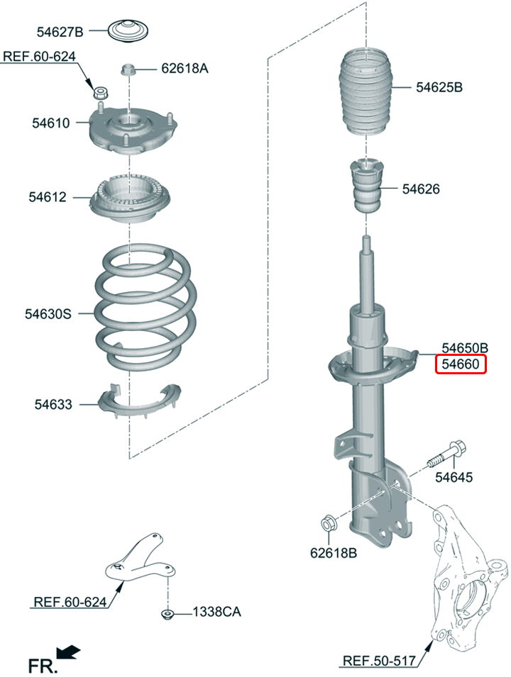 Nhún trước chính hãng HYUNDAI KIA RH | 54651R0051 tại HCM