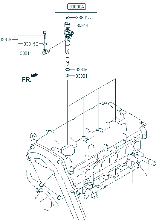 Kim phun xăng chính hãng HYUNDAI | 338004A360 tại HCM