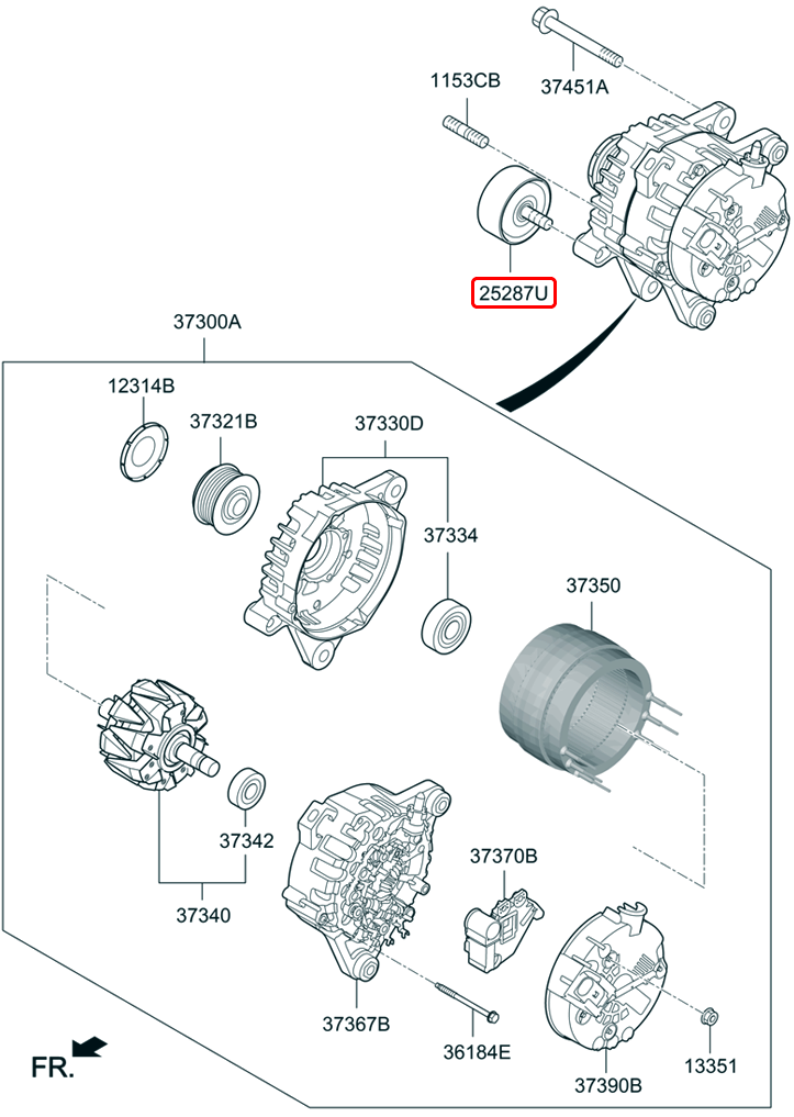 Bạc đạn tì chính hãng HYUNDAI KIA | 252863N400 tại HCM