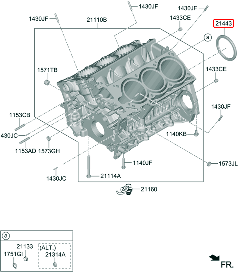 Phốt đuôi cốt máy chính hãng HYUNDAI KIA | 214433N100 tại HCM