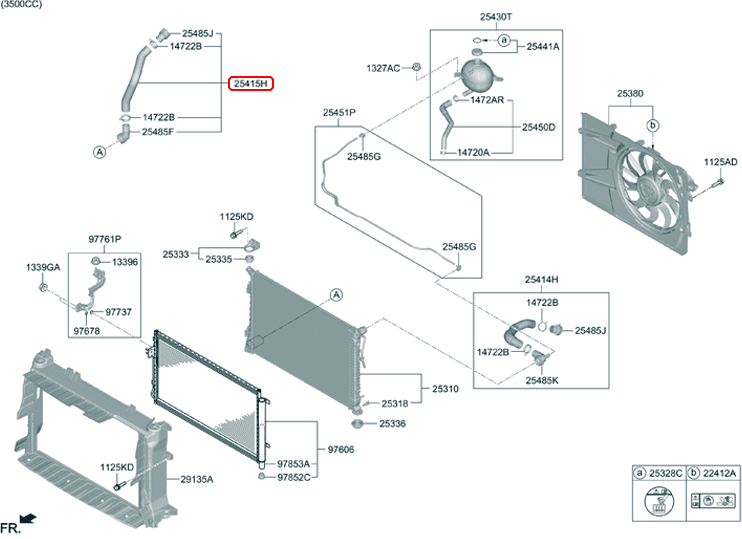 Ống két nước dưới chính hãng HYUNDAI KIA | 25415R0100 tại HCM