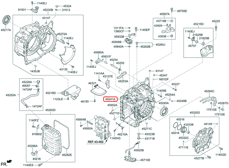 Vỏ hộp số chính hãng HYUNDAI KIA | 452412F010 tại HCM